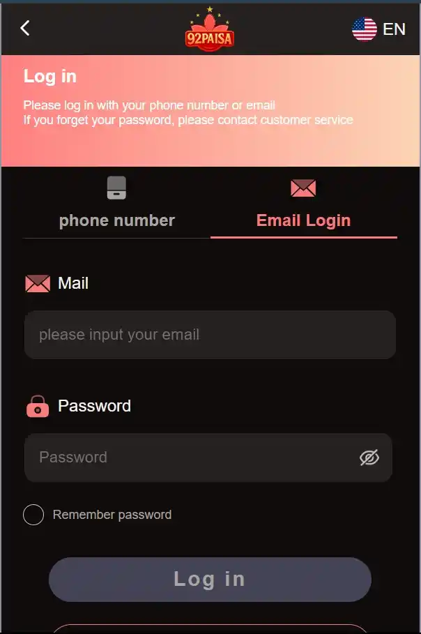 92 Paisa login